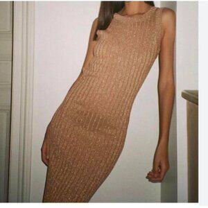 Posse The Label Carrie Backless Dress Metallic Knit Maxi
